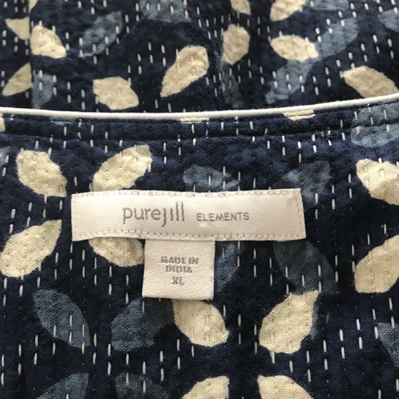 J. Jill Blue and White Floral Blouse - Picture 6 of 7